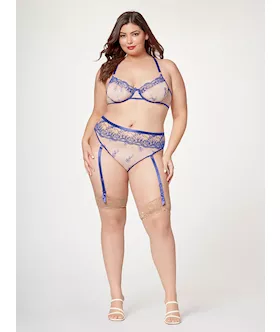 Sheer Elegance Two Piece Bra Set STM11484XBlue3X4X