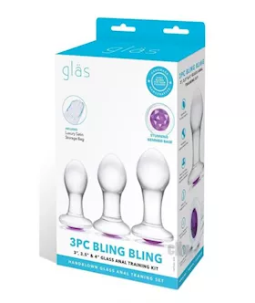 Bling Bling Anal Training Kit 3pc Clear