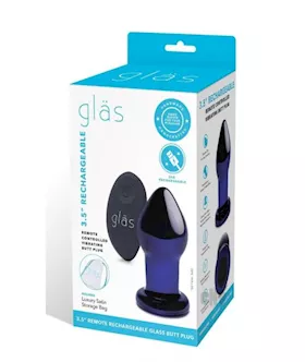 Recharge Remote Vibe Butt Plug 35 Blue