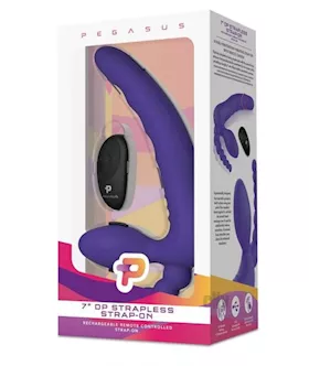 Remote Strapless Double Penetration Strap On
