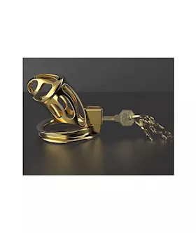 Sevanda Golden Metal Urethral Chastity Cock Cage