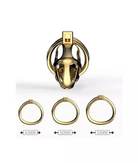 Sevanda Golden Metal Urethral Chastity Cock Cage