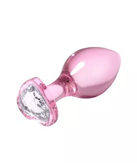 Lucent Heart Jewelled Glass Butt Plug