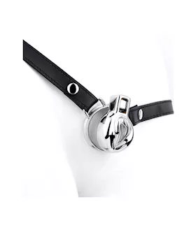 Imprisoned Sissy Stainless Steel Chastity Cage With Belt
