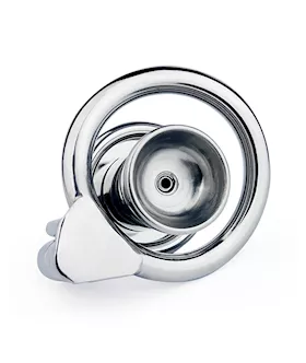 Button Hex Lock Inverted Chastity Cage With Dildo Attachment