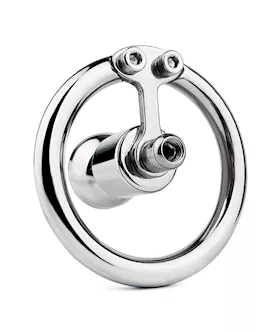 Minimal Hex Locked Inverted Chastity Cage With Dildo Attachment