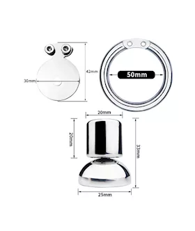 Full Circle Hex Locked Steel Inverted Chastity Cage