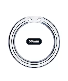 Full Circle Hex Locked Steel Inverted Chastity Cage With Dildo Attachment