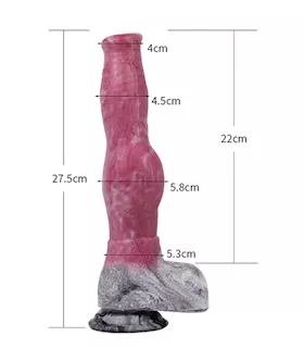 Wild Brawny Colt Knotted Squirting Fantasy Dildo With Balls