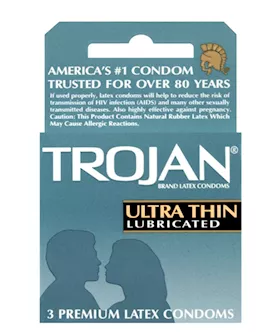 Trojan Ultra Thin Lubricated Condoms  Box of 3
