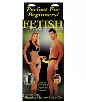 Fetish Fantasy Series for Him or Her Vibrating Hollow Strap On  Glow in the Dark