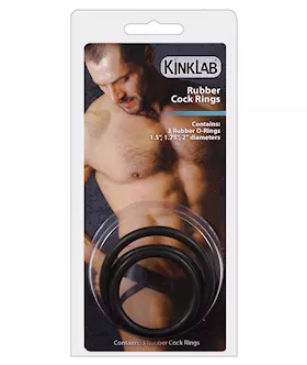 KinkLab Rubber Cock Ring  Pack of 3
