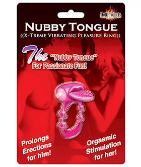 Nubby Tongue Xtreme Vibrating Pleasure Ring  Magenta