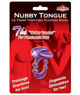 Nubby Tongue Xtreme Vibrating Pleasure Ring  Purple