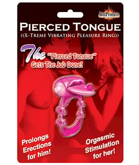 Pierced Tongue Xtreme Vibrating Pleasure Ring  Magenta