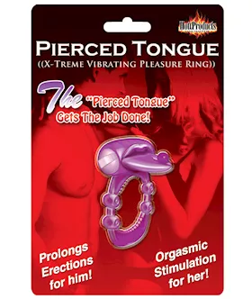 Pierced Tongue Xtreme Vibrating Pleasure Ring  Purple