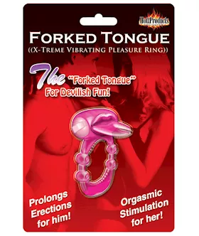 Forked Tongue Xtreme Vibrating Pleasure Ring  Magenta