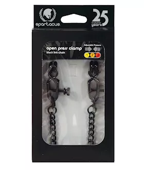 Spartacus Adjustable Alligator Nipple Clamps wBlack Chain