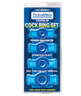 Titanmen Tools Cock Ring Set  Blue