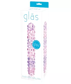 Glas Purple Rose Nubby Glass Dildo