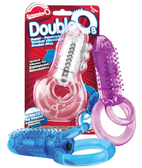 Screaming O DoubleO 8 Vibrating Double Cock Ring  Asst Colors