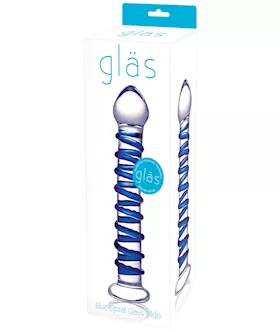 Glas Spiral Glass Dildo  Blue