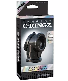 Fantasy CRingz Cock Pipe wBall Stretcher  Black