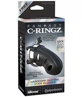 Fantasy CRingz Hardcore Silicone Cock Blocker  Black