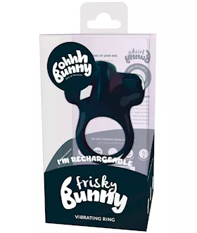 VeDO Frisky Bunny Rechargeable Vibrating Ring  Black Pearl