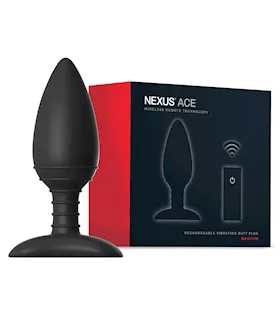 Nexus Ace Remote Control Butt Plug Medium  Black