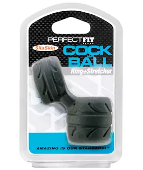 Perfect Fit Silaskin Cock & Ball Ring - Black