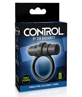 Sir Richards Control Vibrating Silicone CRing  Black