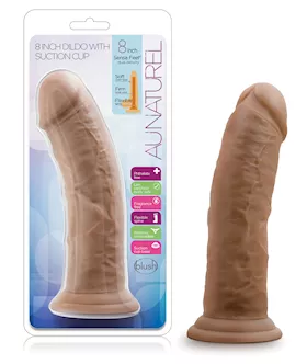 Blush Au Naturel 8quot Dildo wSuction Cup  Mocha