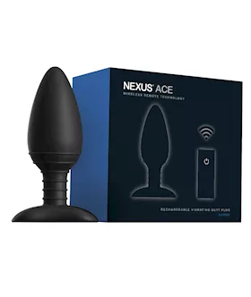 Nexus Ace Remote Control Butt Plug Large  Black