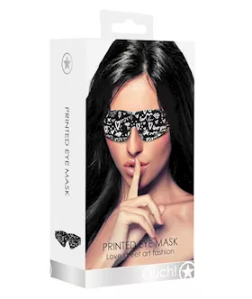 Shots Ouch Love Street Art Fashion Printed Eye Mask  Black