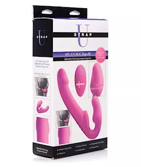Strap U Evoke Ergo Fit Strapless Strap On Dildo wRemote  Pink