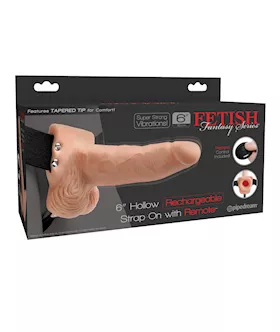 Fetish Fantasy Series 6quot Hollow Rechargeable Strap On wRemote  Flesh