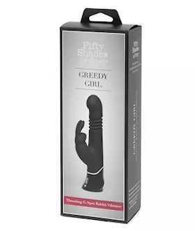 Fifty Shades of Grey Greedy Girl Rechargeable Thrusting G Spot Rabbit Vibrator  Black