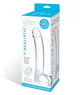 Glas 7quot Realistic Curved Glass GSpot Dildo