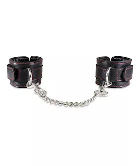 Sultra Lambskin Handcuffs w5 12quot Chain  Black