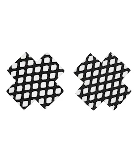Fishnet Cross Pasties One Time Use  Black OS