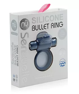 Nu Sensuelle Rev Silicone 7 Function Silicone Bullet Ring wFlutter Tip   Navy