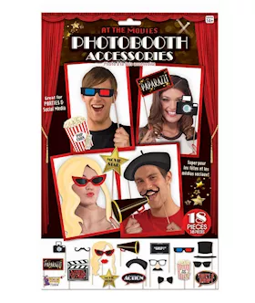 At The Movies Photo Booth Prop Kit  Set of 18 pc