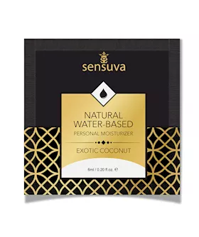 Sensuva Natural Water Based Personal Moisturizer Single Use Packet  6 ml Exotic Coconut