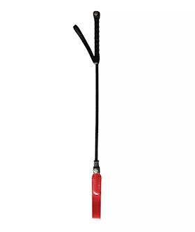 Rouge Short Riding Crop Slim Tip  Red