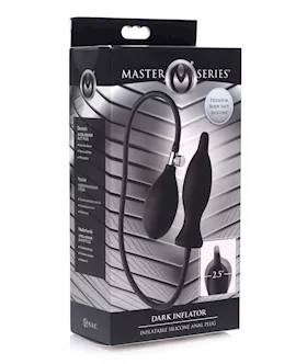 Master Series Dark Inflator Inflatable Silicone Anal Plug  Black