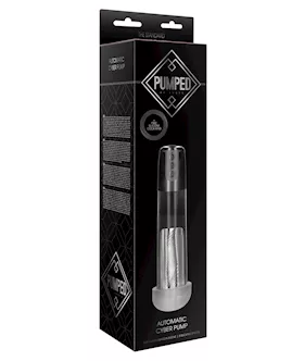 Shots Pumped Automatic Cyber Pump Masturbation Sleeve wFree Silicone Cock Ring  Clear