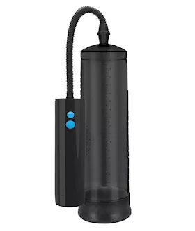 Shots Pumped Rechargeable Extreme Power Pump wFree Silicone Cock Ring  Black