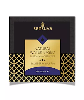 Sensuva Natural Water Based Personal Moisturizer Single Use Packet   6 ml Blueberry Muffin