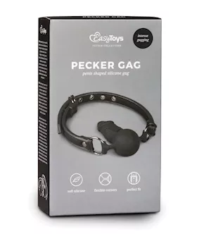Easy Toys Ball Gag W/silicone Dong - Black